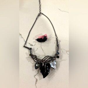 Black costume leave necklace and earning set - brand NEW